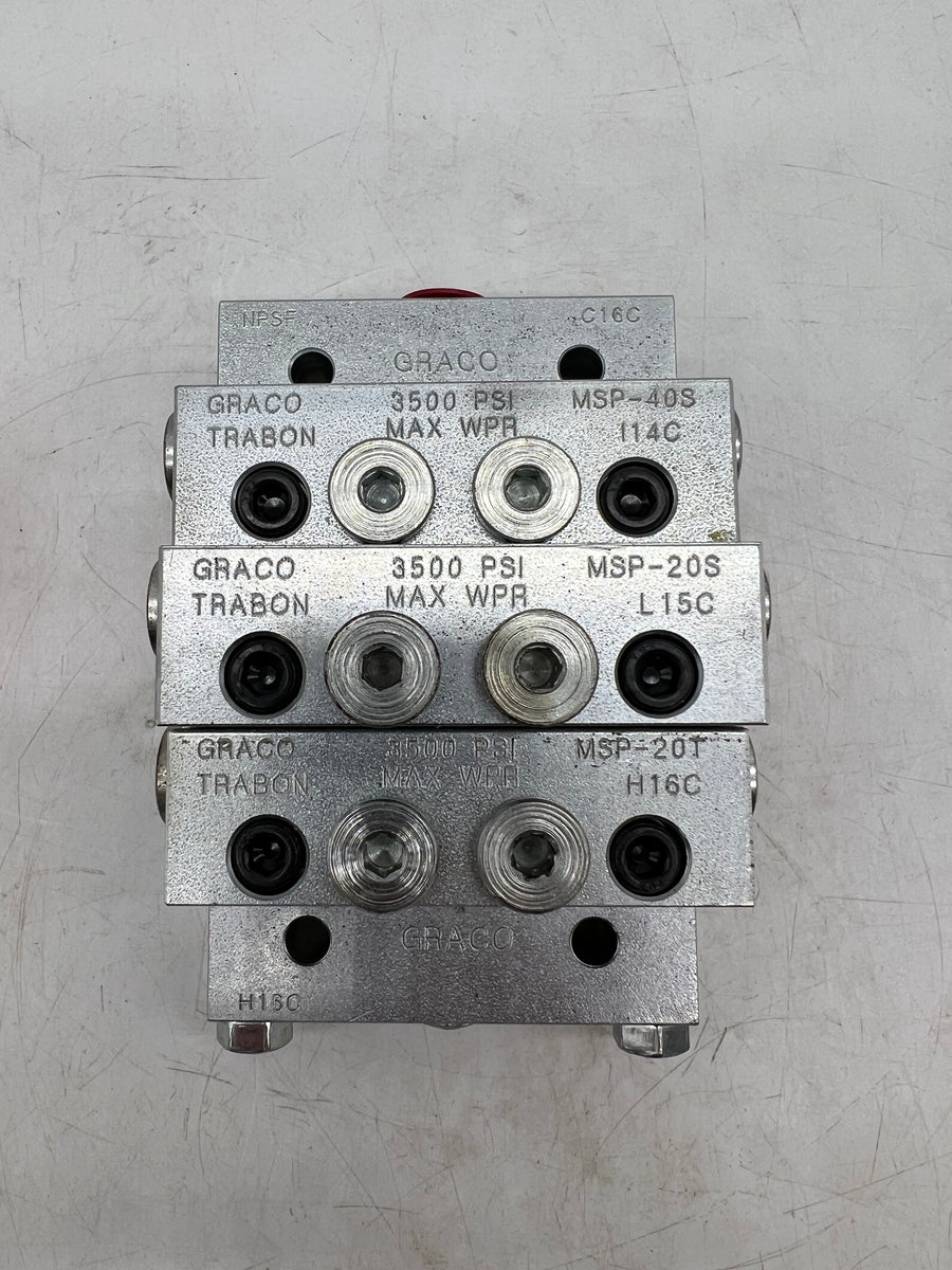 Graco Trabon MSP Lube Divider Valve Manifold Assy., MSP-20S, 40S