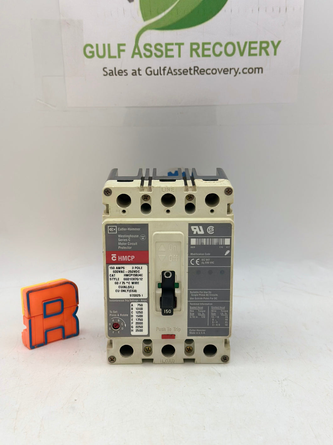 Cutler-Hammer HMCP150U4C Circuit Protector 150A 3-Pole (Used)