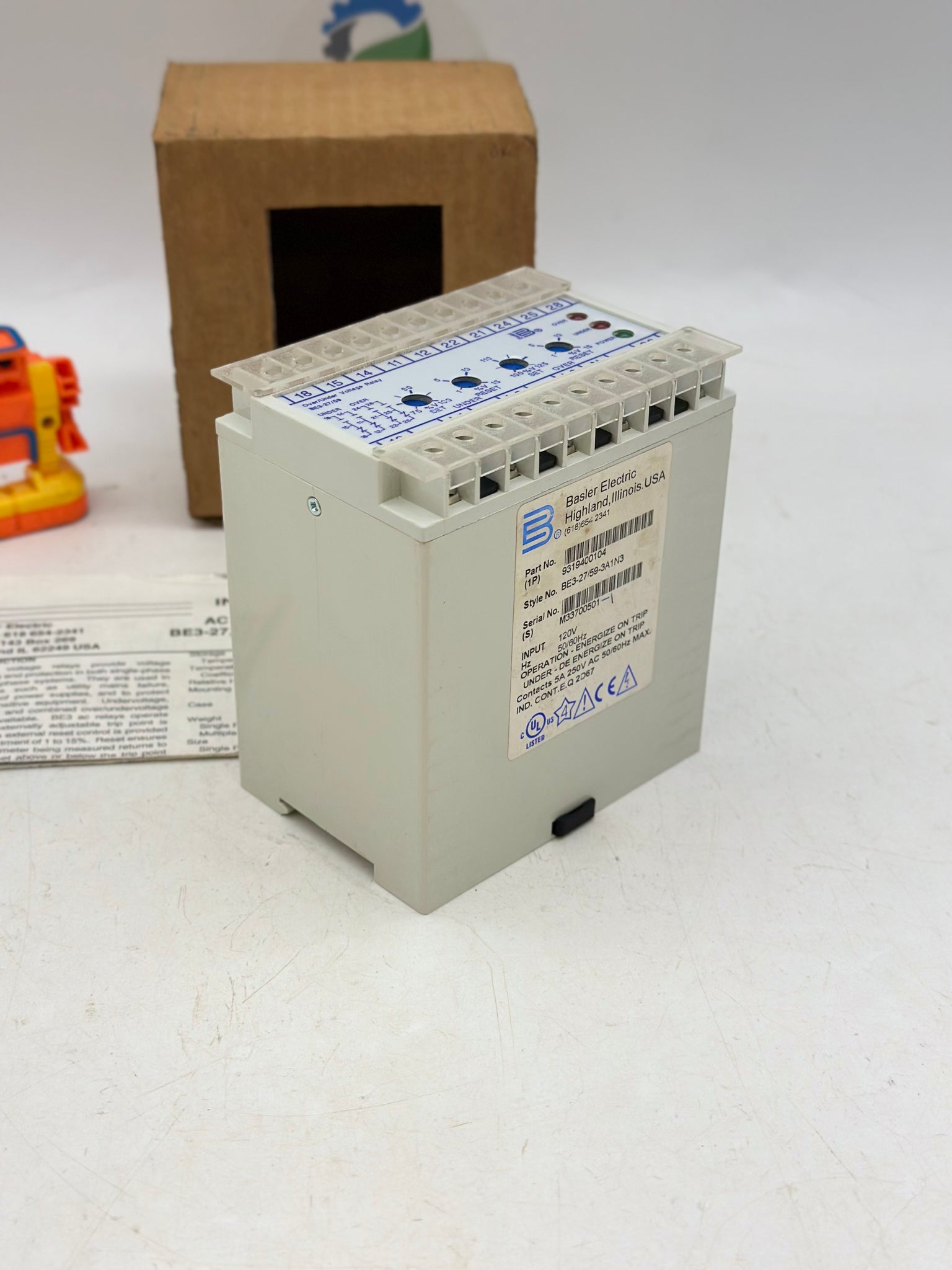 Basler Electric 9319400104 BE3 27 59 3A1N3 Over Under Voltage