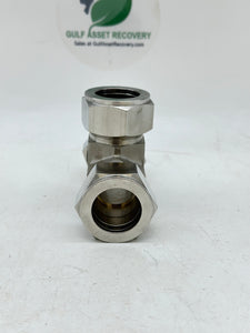 SHF SUT-16 1" Tube Union Tee, Double Ferrule, 316 SS (No Box)