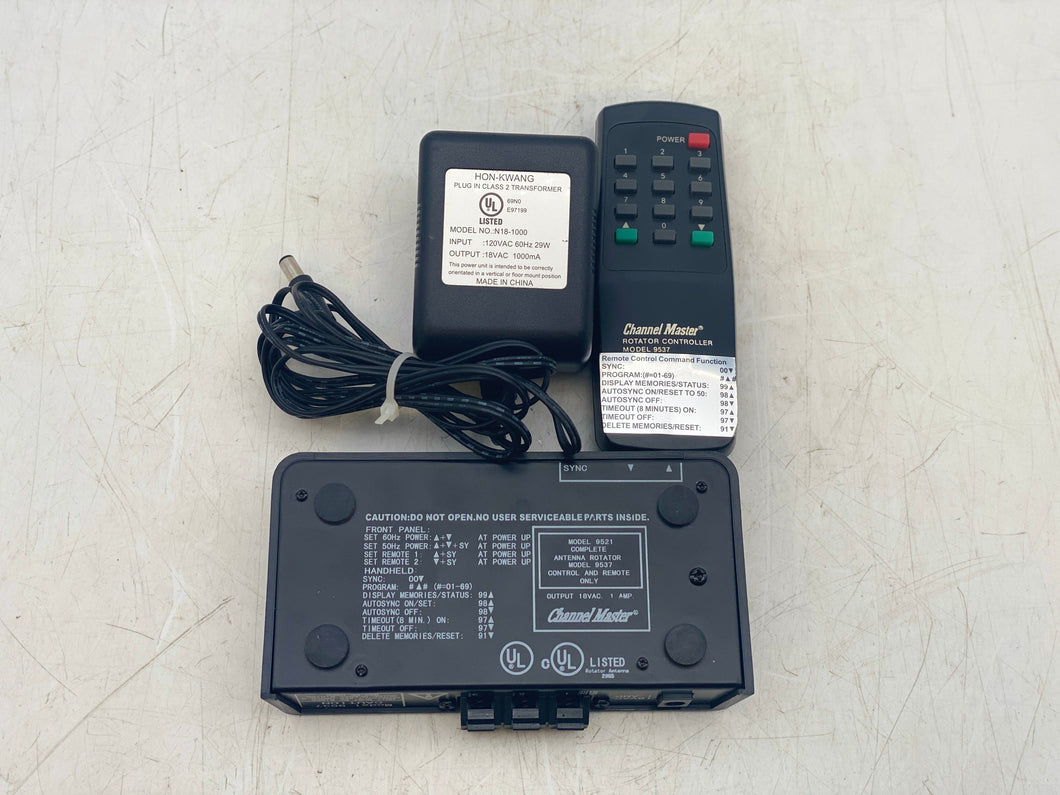 Channel Master 9537 Digital Antenna Rotator Controller w/ Remote, Power (Used)