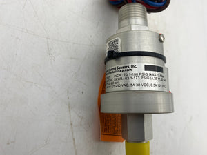 Custom Control Sensors 611G8007 Pressure Switch, 1/4" NPTM, 63-180 PSI (New)