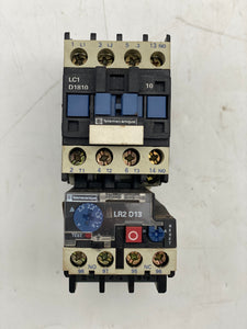 Telemecanique LC1D1810 Contactor w/ LR2D13 Thermal Overload Relay (Used)