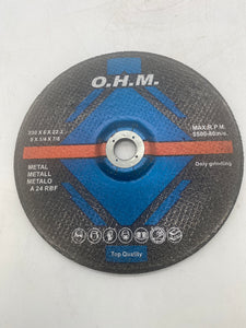 O.H.M. A24RBF Grinding Wheel 9"x1/4"x7/8” Metal, *Lot of (18)* (No Box)