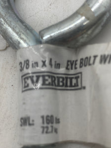 Everbilt 3/8" Assorted Length Zinc-Plated Eye Bolt w/ Nut (x10) 6", (x3) 4" *Lot of (13)* (No Box)