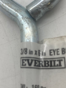 Everbilt 3/8" Assorted Length Zinc-Plated Eye Bolt w/ Nut (x10) 6", (x3) 4" *Lot of (13)* (No Box)