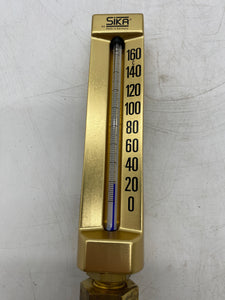 SIKA 1742161116021 174B Glass Tube Thermometer Brass 0-160 DegC 3/4" BSP (No Box)