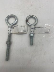 Everbilt 3/8" Assorted Length Zinc-Plated Eye Bolt w/ Nut (x10) 6", (x3) 4" *Lot of (13)* (No Box)