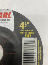 Load image into Gallery viewer, Pearl Abrasive AL24M Grinding Wheel, Alum. 4-1/2&quot;x1/4&quot;x7/8” T-27 *Box of (18)* (Open Box)