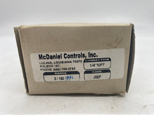 McDaniel Controls J8EP Pressure Gauge, 0-160 PSI, 1/4" NPT, 316SS (Open Box)