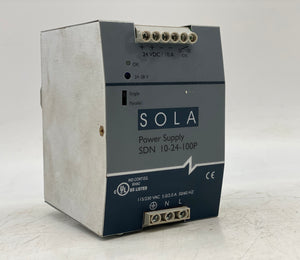 Sola SDN10-24-100P Power Supply 24VDC 10A (Used)