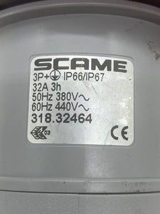 Scame 318.32464 3P+E IP66/IP67 Optima Series Portable Connector (No Box)