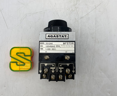 Agastat 7012AK Timing Relay, 120VAC, 60Hz, 1-300 Seconds (Used)