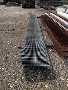 Grating 3’ x 23’-6" x 1" Galvanized Steel Bar Grating, Smooth (Used)