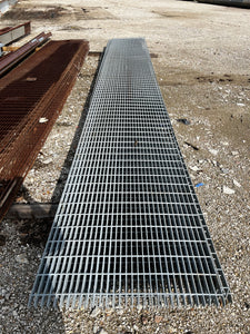 Grating 3’ x 23’-6" x 1" Galvanized Steel Bar Grating, Smooth (Used)