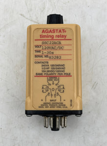 Agastat SSC22ACA Timing Relay 120VAC/VDC 1-30s (Used)