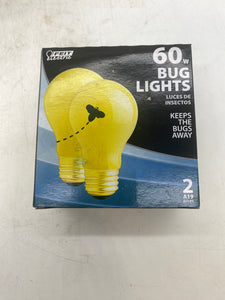 Feit Electric 60A/Y-130 A19 60W Standard Yellow Bug Light Bulb *Box of (12)* (Open Box)