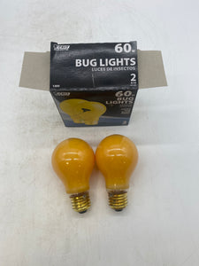 Feit Electric 60A/Y-130 A19 60W Standard Yellow Bug Light Bulb *Box of (12)* (Open Box)