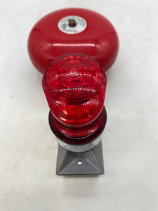 Potter Signaling MBA-8-12 12VDC Fire Alarm Bell w/ Tomar 495S-1280 Red Strobe (Used)