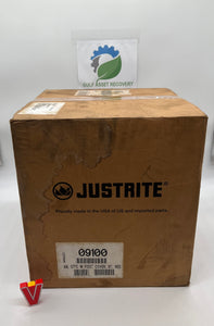 Justrite 09100 Oily Waste Can, 6Gal Foot Op. Self Close Cover Steel (New)