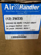 Load image into Gallery viewer, Air Handler 2W235 Pleated Air Filter, 24&quot;x24&quot;x2&quot;, MERV 7 *Box of (12)* (New)