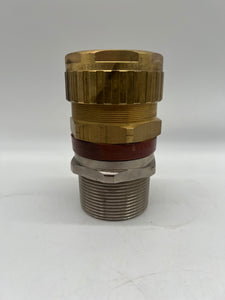 HAWKE Type 753 Cable Gland, Size E, 2-1/2" NPT, Brass (Used)