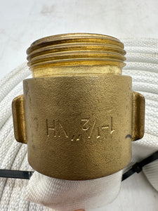 KBH Industries Key Hose 1-1/2" x 75’ Rubber Lined Fire Hose, Brass Couplings (No Box)