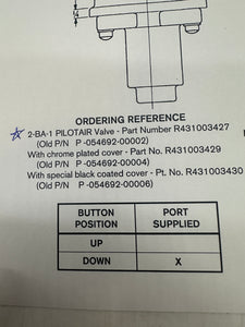 Rexroth 2BA-1 P-054692-00006 / R431003427 Pilotair Valve, Normally Closed (Used)