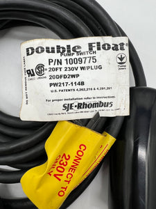 SJE-Rhombus 1009775 20DFD2WP Double Float Pump Switch, 20FT w/ Plug (Used)