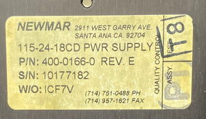 Newmar 400-0166-0 115-24-18CD Power Supply, 24.5VDC 18A (No Box)