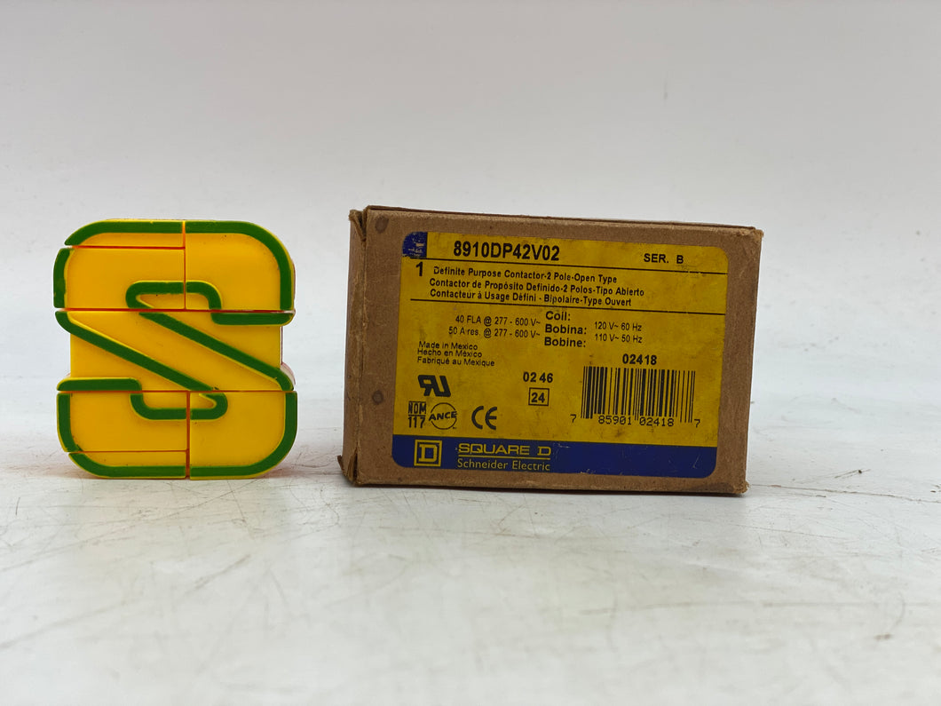 Square D 8910DP42V02 Definite Purpose Contactor Ser. B 600VAC 40A (New)