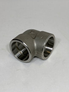 Socket Weld 90° Elbow 2" 316L SS Forged Pipe Fitting (No Box)