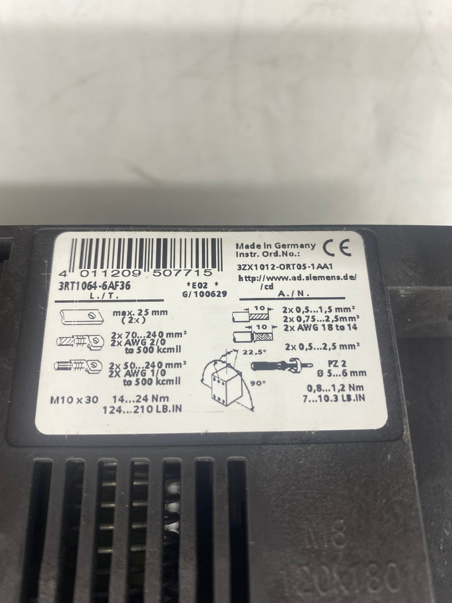 Siemens 3RT1064-6AF36 Contactor (Used) – Gulf Asset Recovery