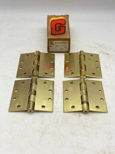 World Class Hinges BB81, PBB Comm. Grade Ball Bearing Hinge, Polish Brass *Box of (4)* (Open Box)