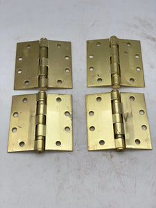 World Class Hinges BB81, PBB Comm. Grade Ball Bearing Hinge, Polish Brass *Box of (4)* (Open Box)