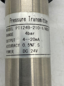 Pressure Transmitter, Model PT124B-210, 0-4 Bar, 1/4"BSP Thread (No Box)