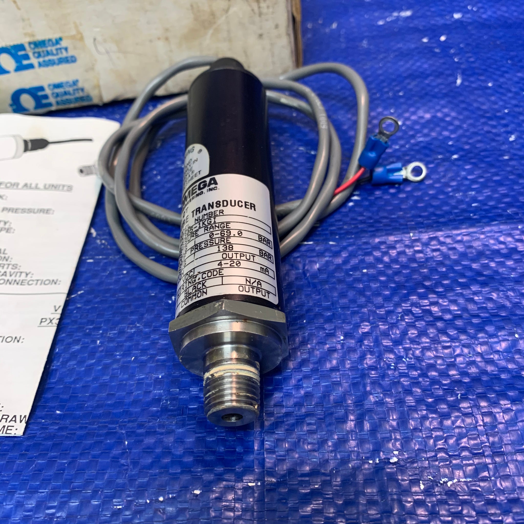 Omega PX305 1KGI Pressure Transducer Range 0 1000 PSIG Proof