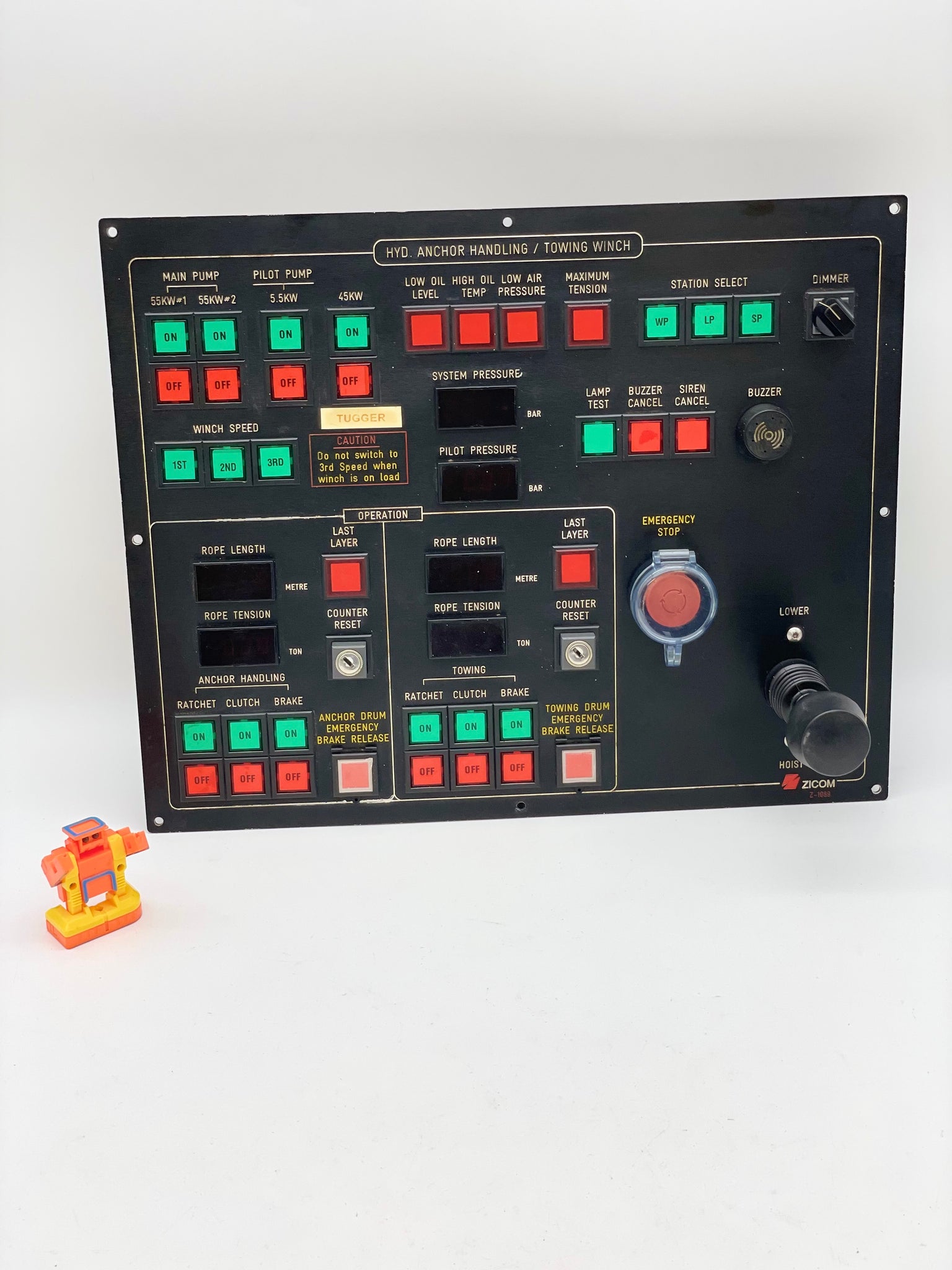 Zicom Z-1089 Hyd. Anchor Handling / Towing Winch Control Panel 