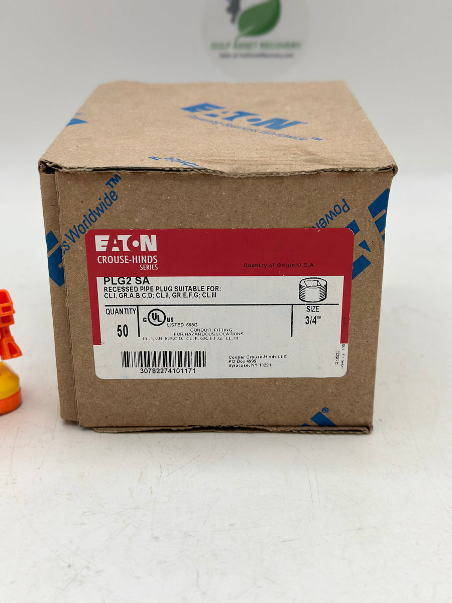 Eaton Crouse-Hinds PLG2-SA Recessed Pipe Plug, 3/4